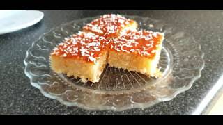 How to make Coconut Basbousa- (SEMOLINA SOFT RAVE CAKE) Basbuusa Aad U Macaan