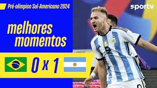 BRASIL 0 X 1 ARGENTINA  | MELHORES MOMENTOS | PRÉ-OLÍMPICO DE FUTEBOL MASCULINO 2024 | sportv