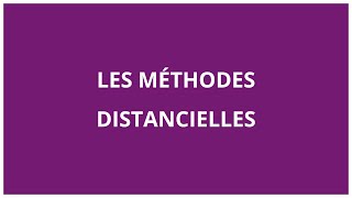 Les méthodes distancielles