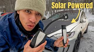 Can My DIY Solar Panels Charge My Tesla in a SnowStorm? (Range Test)