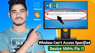 How To Fix Window Can't Access the Specified Device Path or File Doesn't Support Microsoft Slove