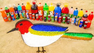 How to make Rainbow Bird with Orbeez Colorful, Experiment Big Coca Cola, Popular Sodas & Mentos