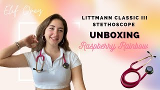 Unboxing my first stethoscope | Littmann Classic III Raspberry Rainbow🌈💗🩺