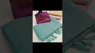 #Luxurious kubera pattu#copper softy silk saree#blouse hand embroidery#