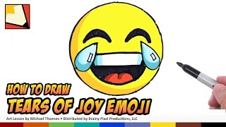 How to Draw Emojis - Tears of Joy Face Emoji  - Step by Step for Beginners | BP