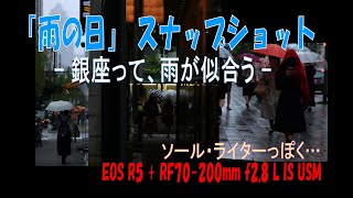 「雨の日」スナップショット　－銀座って、雨が似合う－　EOS R5 + RF70-200mm f2.8 L IS USM