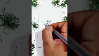 How to draw an Egret with number 2  ( 2 - දෙකේ ඉලක්කමෙන් කොකෙක් )