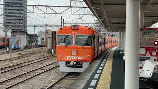 伊予鉄道3000系304編成習熟試運転　古町駅入線