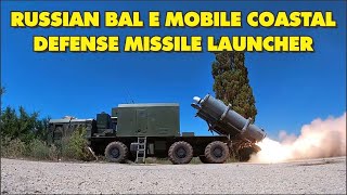 Russian Bal E mobile coastal defense missile launcher with Kh 35 anti ship cruise missiles