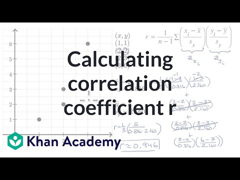 Calculating correlation coefficient r Calculating correlation coefficient r