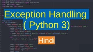 72. Exception Handling in Python | Hindi |