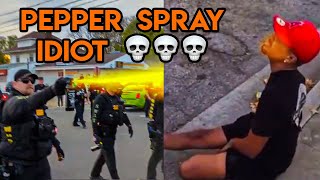 Pepper spray idiots compilation. Road rage.