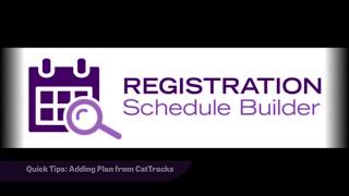 Add your CatTracks Plan in Registration Schedule Builder