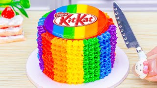 Satisfying Video | How To Make Rainbow Sweet KITKAT Cake Dessert | Miniature Cake By Cakes King