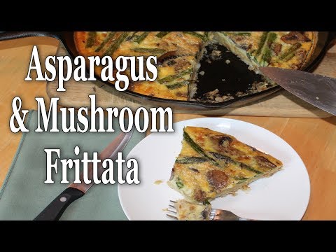 Frittata with asparagus and mushrooms