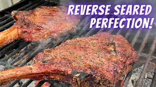 1 HOUR Char-Griller Charcoal Reverse Seared Tomahawk Steaks | Fast And Delicious