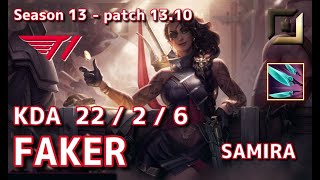 【KRサーバー/M1】T1 Faker サミーラ(Samira) VS ミスフォーチュン(Miss Fortune) BOT - Patch13.10 KR Ranked【LoL】