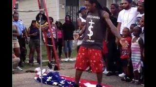 Lil Wayne STEPS ON American Flag! God Bless America Video Shoot