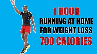1 Hour HIIT Running at Home for Weight Loss 🔥 Burn 750 Calories Running in Place 🔥