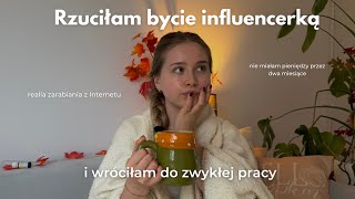 Vlog z życia | rzuciłam bycie influencerką i wróciłam do zwykłej pracy🫢