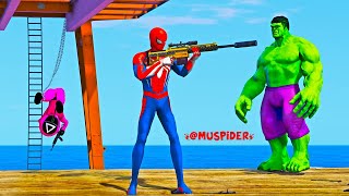 GTA 5 Epic Water Ragdolls | Spider-Man Hulk and Squid Game Jumps/Fails ( Euphoria Physics )