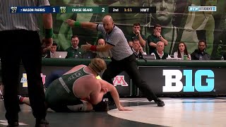 HWT: #8 Mason Parris (Michigan) vs. Chase Beard (Michigan State) | Big Ten Wrestling