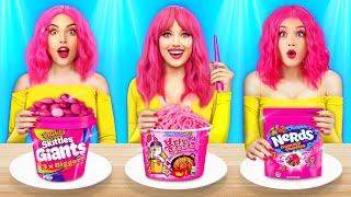 Last To Stop Eating ONLY PINK Food || Eating Big Giant vs Tiny Food by RATATA COOL