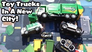 Toy GARBAGE TRUCKS In A New City!
