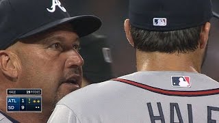 ATL@SD: Hale, Gonzalez have heated exchange on field