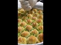 making perfect midye baklava street food in gaziantep turkey