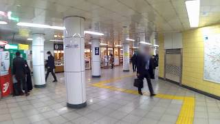 【4K乗換動画】東京メトロ　 東西線高田馬場駅ーJR高田馬場駅　乗り換え　アクションカメラで撮影