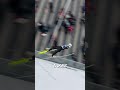 this skier is flying