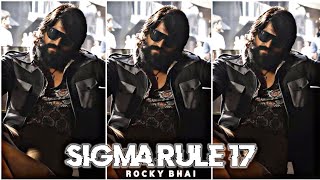 KGF 2 - Sigma Rule 17🔥 Rocky Bhai Attitude Status 💖 Bth Editz #shorts #kgf2