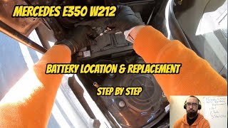 Mercedes E350 battery replacement and location Step by Step DIY change size 48 and 49 W212 E-Class.