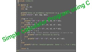 Simple Calculator program using C