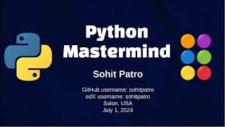 Python Mastermind - Final Project for Harvard's CS50Python