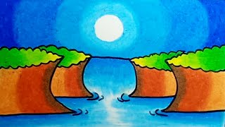 How To Draw Night Scenery Easy |Drawing Night Easy Scenery