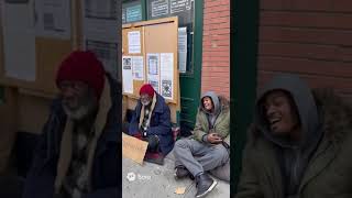 Homeless people chose lap dance over money.. talk about priorities #soraai #viral #subscribe #shorts