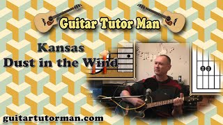 Dust in the Wind - Kansas - Acoustic Guitar Tutorial (Ft. my son Jason playing the solo)