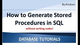 How to Generate Stored Procedures in SQL Server with Visual Studio Without Writing Codes