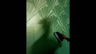 metallic green wall texture #asianpaints #painting #design