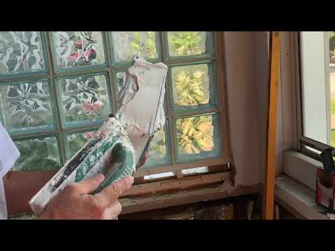 Installing glass block window Installing glass block window
