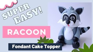 How to make a RACOON fondant cake topper ( EASY )