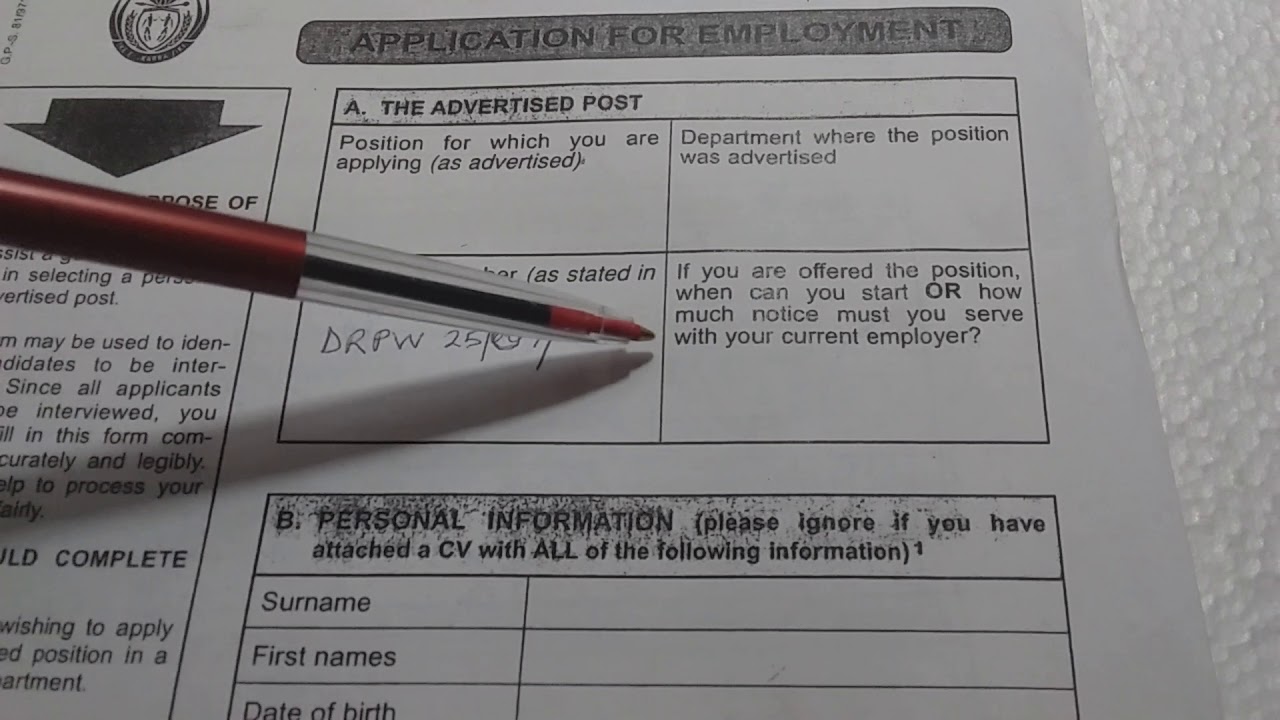 Job Seeker, How To Fill The Z83 Form - YouTube