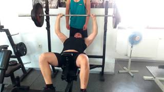 Incline bench press 80kg x 6