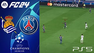 FC 24's MOST REALISTIC Gameplay... | PSG vs Real Sociedad | UCL 23/24 (FC 24 Realistic Sliders)