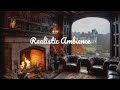 🌧🔥 Rainy Afternoon in Scottish Castle | Gentle Fireplace Crackle & Cozy Ambience | No Ads