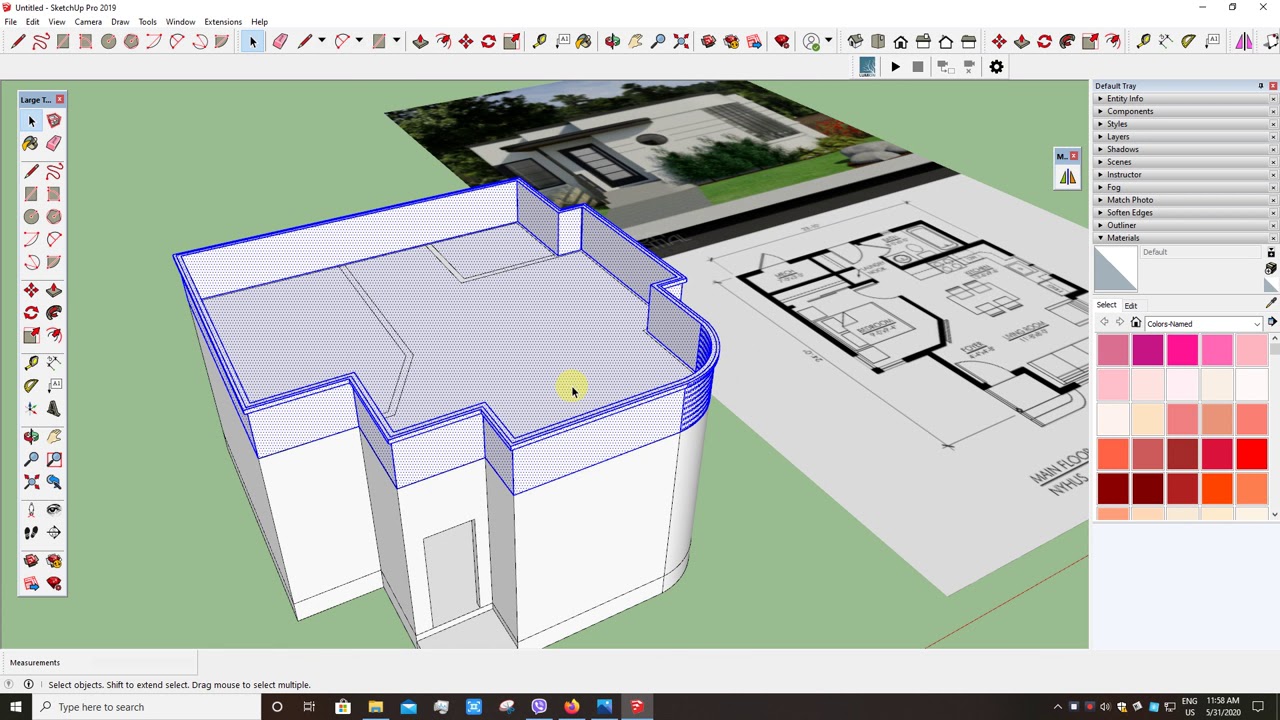 How To Draw A Modern House Youtube