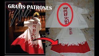 tutorial cosplay CAPA DE CUARTO HOKAGE + PATRONES