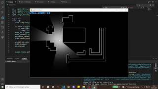 Ray cating with solved optimisation problem, Python Pygame